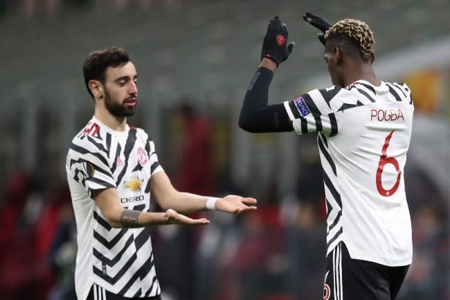 Bruno Fernandes et Paul Pogba à Manchester United