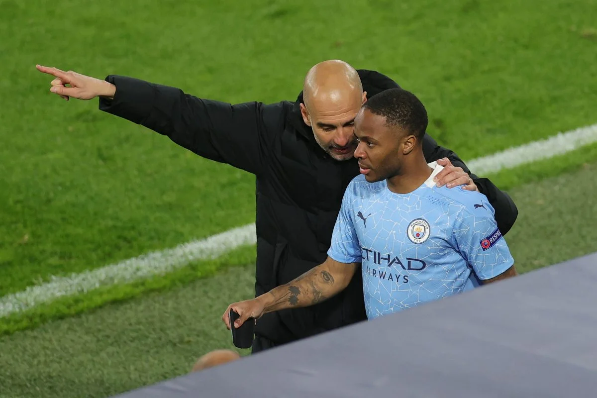 Raheem Sterling et Pep Guardiola