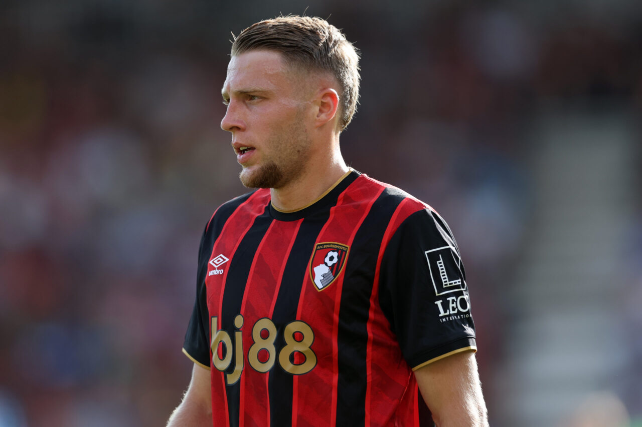 Adrien Truffert de l'AFC Bournemouth lors du match amical de pré-saison entre Bournemouth et la Real Sociedad au Vitality Stadium